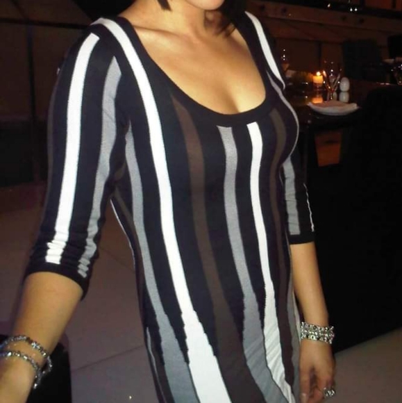Mini body con striped knit dress size small - Picture 6 of 7